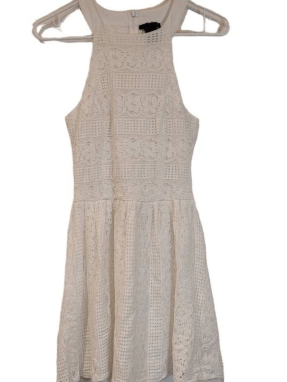 Aqua White Lace Sleeveless Dress